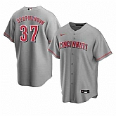 Cincinnati Reds #37 Tyler Stephenson Grey MLB Cool Base Nike Jersey,baseball caps,new era cap wholesale,wholesale hats